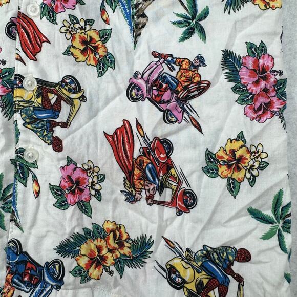 Marvel XS Hawaiian Button Down Heroes Resort Wear Spiderman Captain America - Picture 3 of 12
